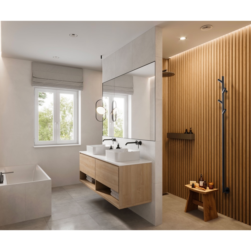 P.M.H. LS1B - Toalheiro elétrico LISA 24W/230V 170 cm IP44 preto