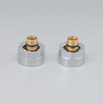 P.M.H. M16B2002 - Conector de compressão para válvula VISION/INTER, cromado brilhante, para tubo Alupex 16 mm