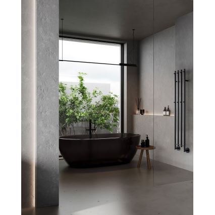 P.M.H. MO1B-R - Toalheiro elétrico MONA 93W/230V 153,3 cm IP44 preto