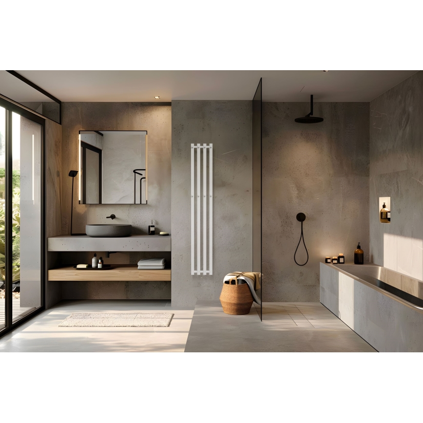 P.M.H. P2W/4 - Toalheiro aquecido em escada PLUTO 406 W 150 cm branco