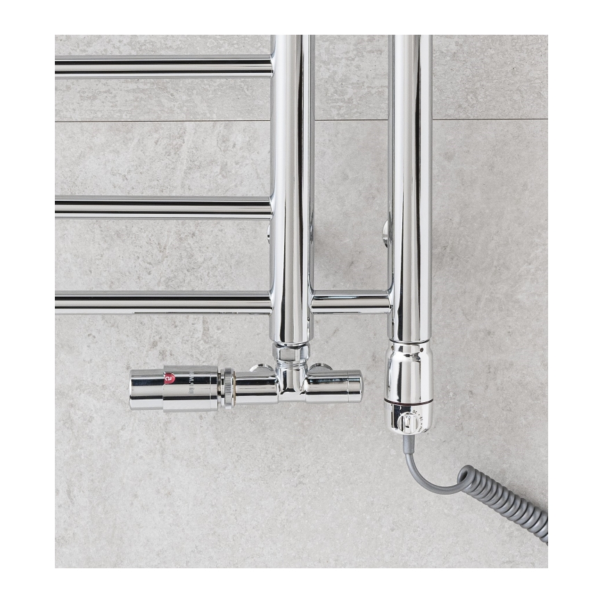 P.M.H. T2C-L - Radiador toalheiro para casa de banho THEIA 352W 154 cm esquerdo/cromado brilhante