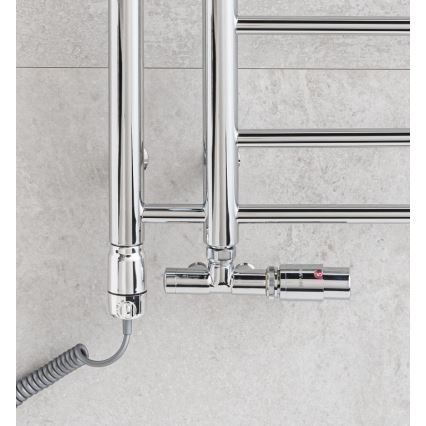 P.M.H. T2C - Toalheiro aquecido para casa de banho THEIA 352W 154 cm direito/cromado brilhante