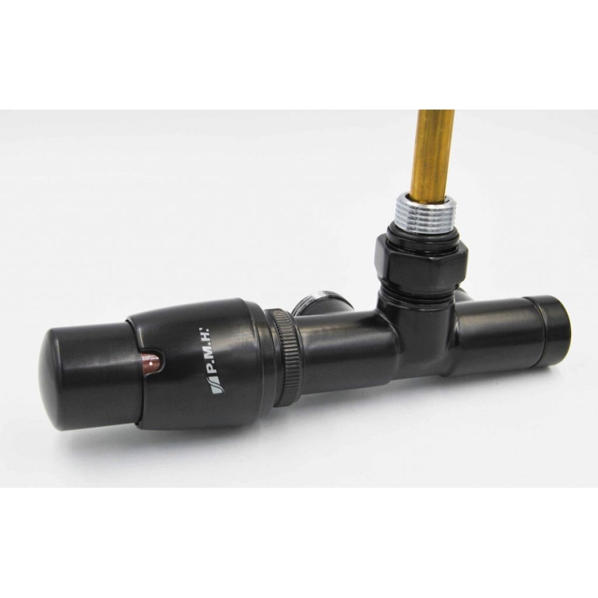 P.M.H. UNIKO-LB-EK - Válvula com cabeça termostática UNIKO esquerda/preta