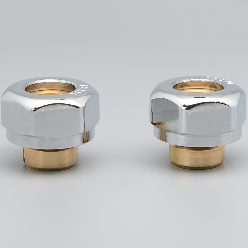 P.M.H. ZZM1602 - Conector de compressão para válvula UNIKO/TERM/DUO cromado brilhante/alupex 16 mm