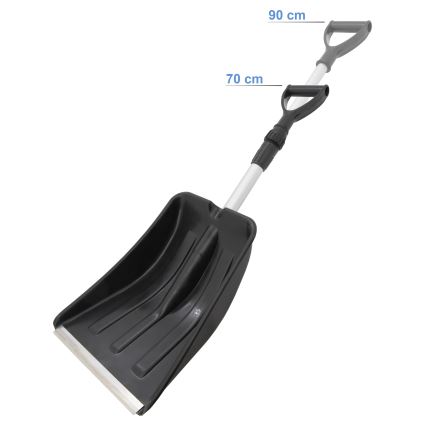 Pá telescópica de neve preta/cinzento