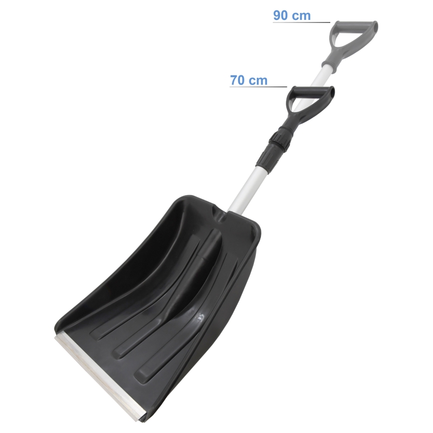 Pá telescópica de neve preta/cinzento