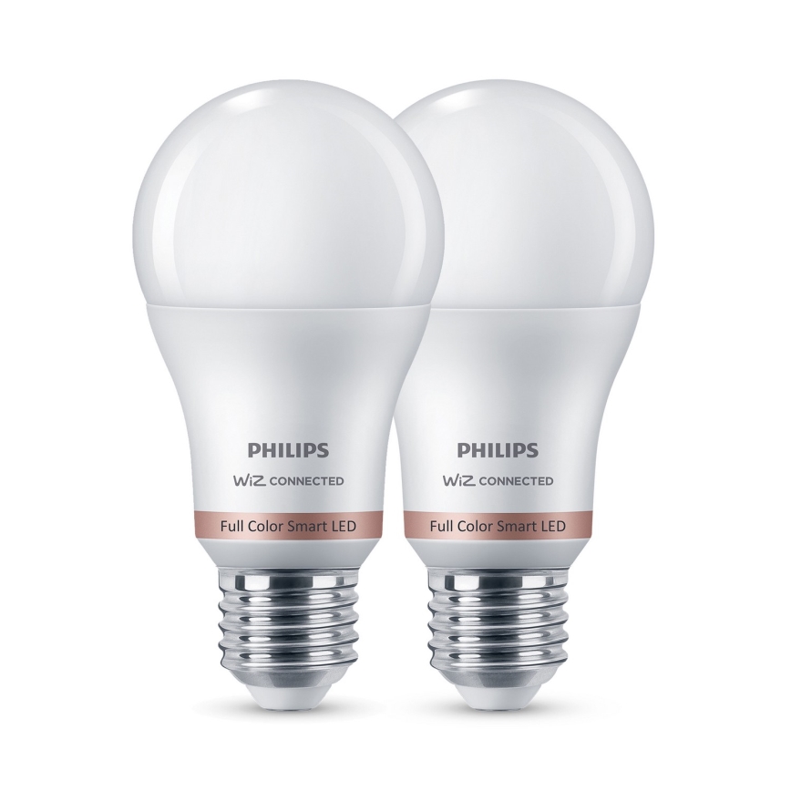 Pack de 2 lâmpadas LED RGB reguláveis Philips SMART A60 E27/8,5W/230V 2200-6500K