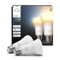 Pack 2x Lâmpadas LED Reguláveis Philips Hue WHITE AMBIANCE E27/6W/230V 1000-20000K