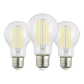 Pack 3x lâmpadas LED VINTAGE A60 E27/7,2W/230V 2700K - Eglo 110438