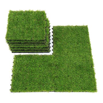 Pack com 11 unidades de relva artificial 30x30 cm, 20 mm, verde