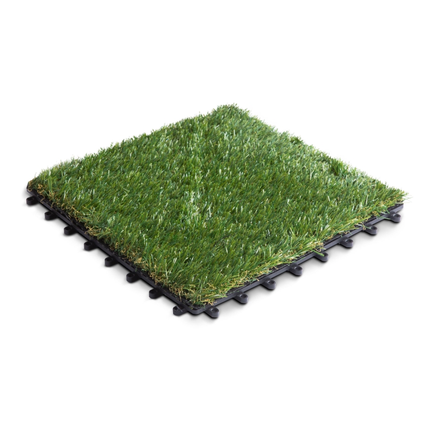 Pack com 11 unidades de relva artificial 30x30 cm, 20 mm, verde