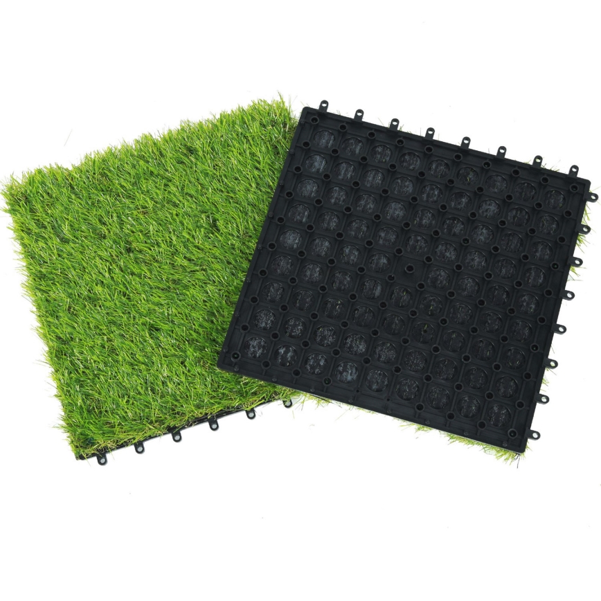 Pack com 11 unidades de relva artificial 30x30 cm, 20 mm, verde