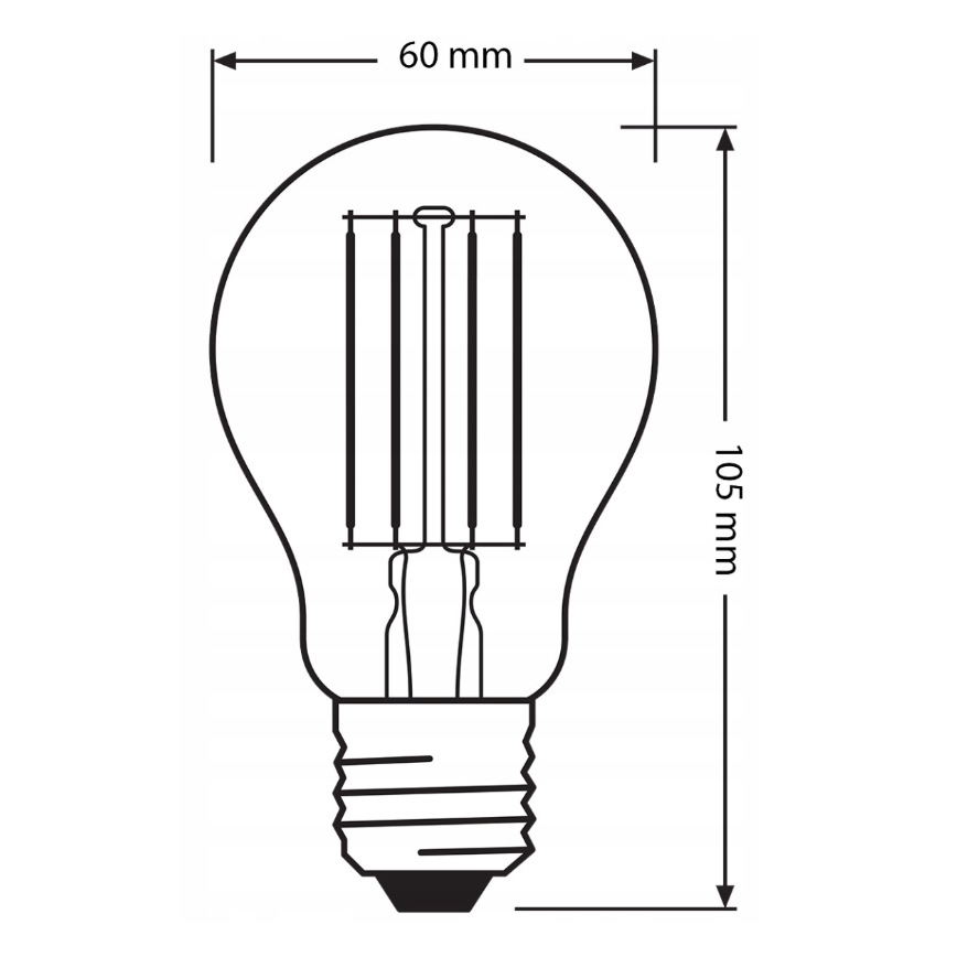 Pack com 3 lâmpadas LED Base Classic Filament A60 E27/7,5W/230V 4000K - Osram
