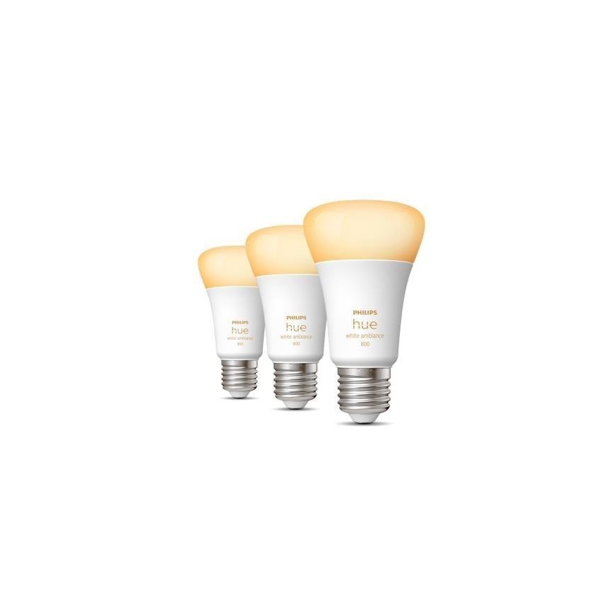 Conjunto de 3 lâmpadas LED dimerizáveis Philips Hue WHITE AMBIANCE A60 E27/6W/230V 2200-6500K