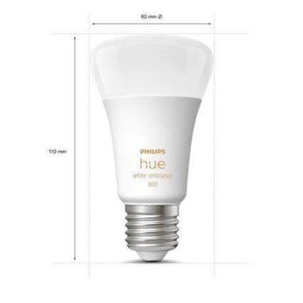 Conjunto de 3 lâmpadas LED dimerizáveis Philips Hue WHITE AMBIANCE A60 E27/6W/230V 2200-6500K
