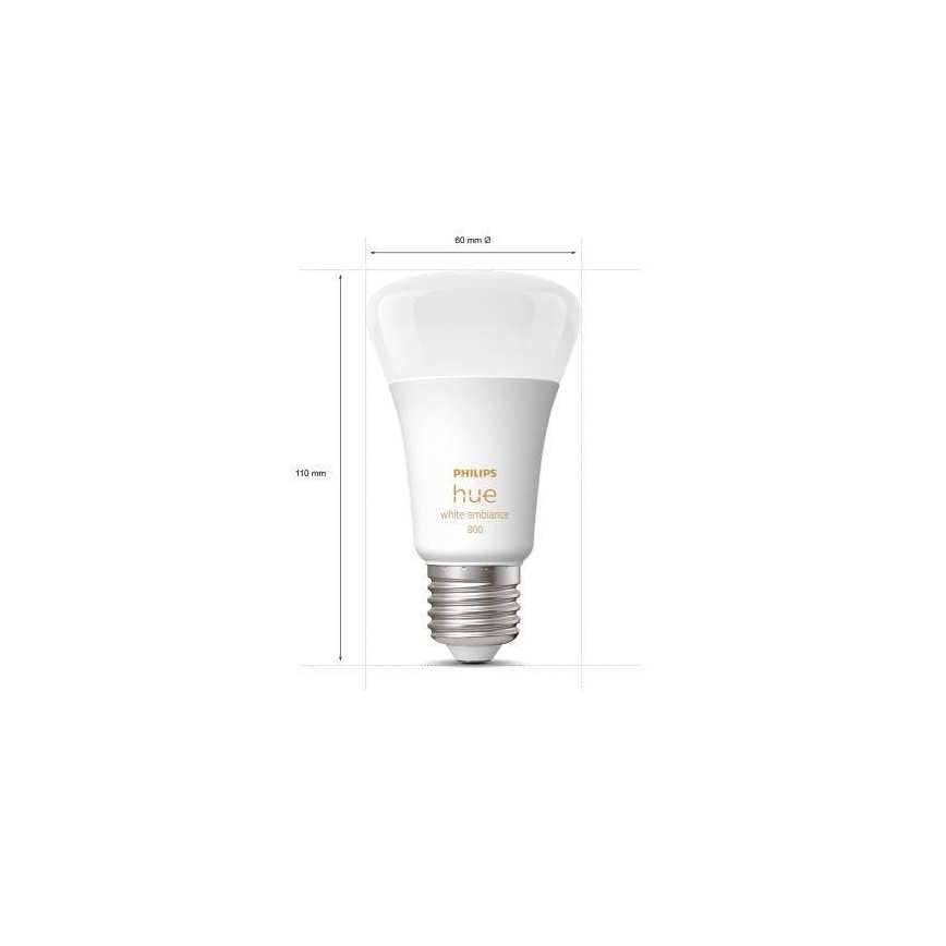 Conjunto de 3 lâmpadas LED dimerizáveis Philips Hue WHITE AMBIANCE A60 E27/6W/230V 2200-6500K