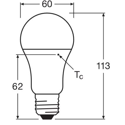 Pack de 10 lâmpadas LED CLASSIC A75 E27/10W/230V 2700K - Osram