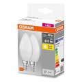 Pack de 2 Lâmpadas LED B38 E14/4,9W/230V 2700K - Osram