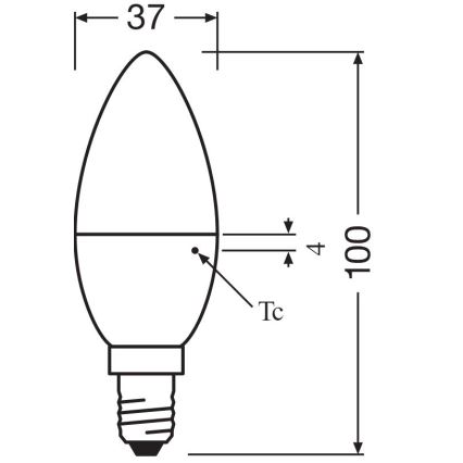 Pack de 2 Lâmpadas LED B38 E14/4,9W/230V 2700K - Osram