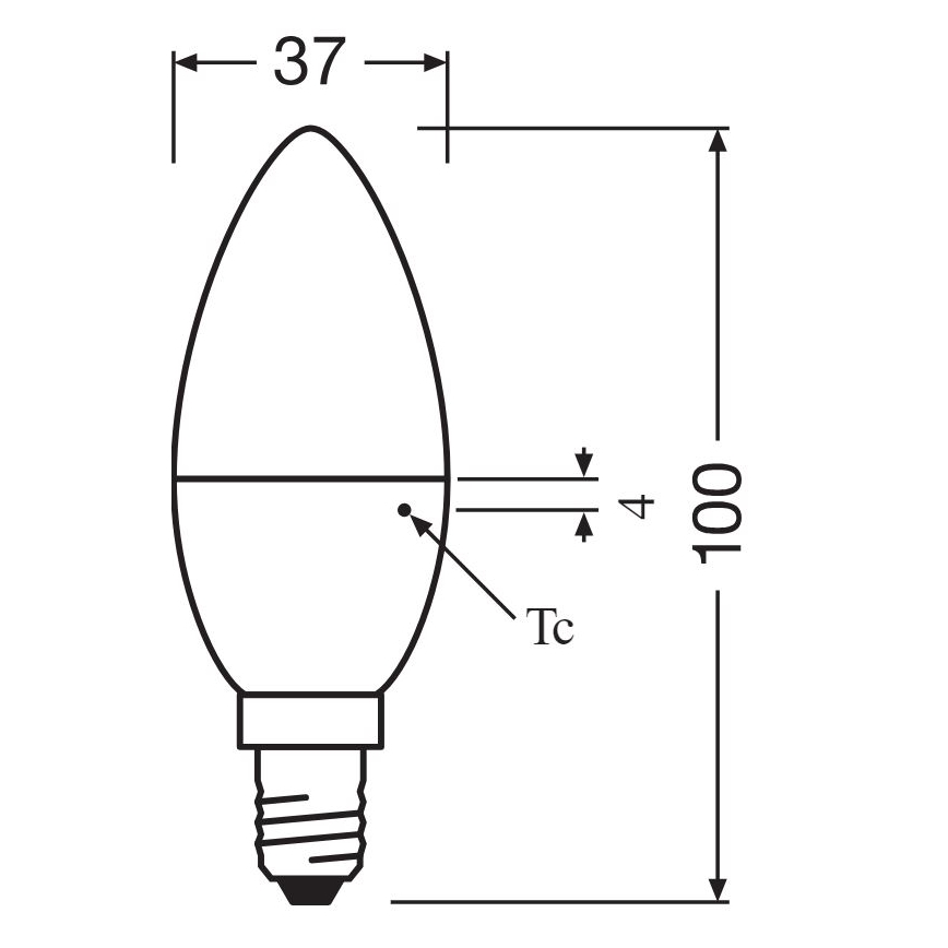 Pack de 2 Lâmpadas LED B38 E14/4,9W/230V 2700K - Osram
