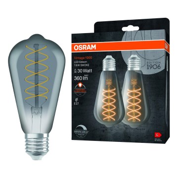 Pack de 2 lâmpadas LED dimerizáveis Filamento Vintage E27/7,8W/230V 1800K - Osram