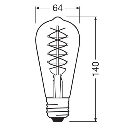 Pack de 2 lâmpadas LED dimerizáveis Filamento Vintage E27/7,8W/230V 1800K - Osram