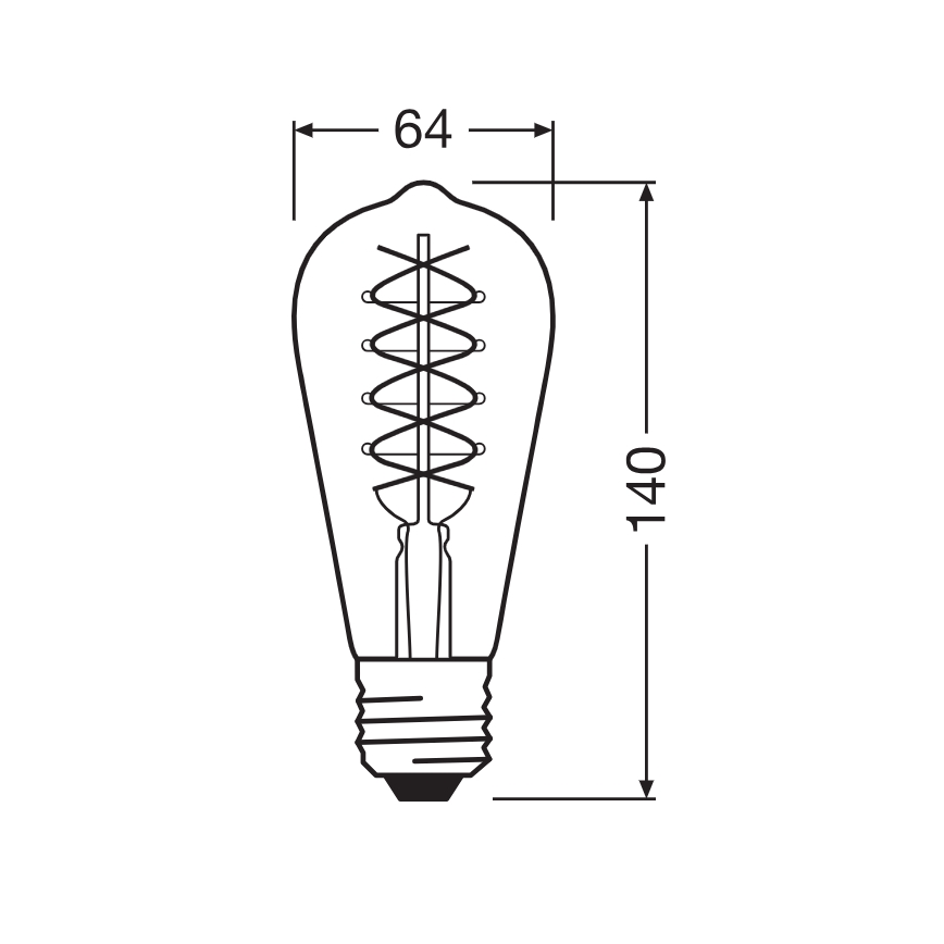 Pack de 2 lâmpadas LED dimerizáveis Filamento Vintage E27/7,8W/230V 1800K - Osram