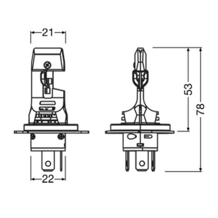 Pack de 2 lâmpadas LED para automóvel NIGHT BREAKER SPEED H4 P43T/14W/12V 6000K - Osram
