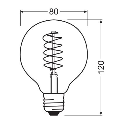 Pack de 2 lâmpadas LED reguláveis Filamento Vintage E27/4,8W/230V 2200K - Osram