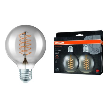 Pack de 2 lâmpadas LED reguláveis filamento vintage E27/7,8W/230V 1800K - Osram