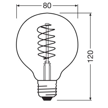 Pack de 2 lâmpadas LED reguláveis filamento vintage E27/7,8W/230V 1800K - Osram