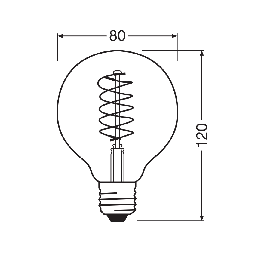 Pack de 2 lâmpadas LED reguláveis filamento vintage E27/7,8W/230V 1800K - Osram