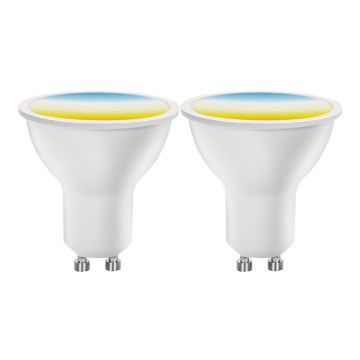 Pack de 2 lâmpadas LED reguláveis MESH Smart GU10/6,5W/230V 2700-6500K + comando remoto - Aigostar