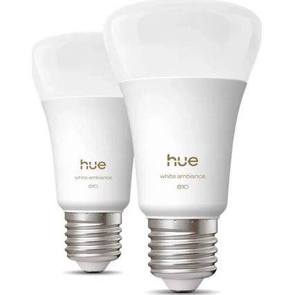 Pack de 2 lâmpadas LED reguláveis Philips Hue WHITE E27/7W/230V 2700K