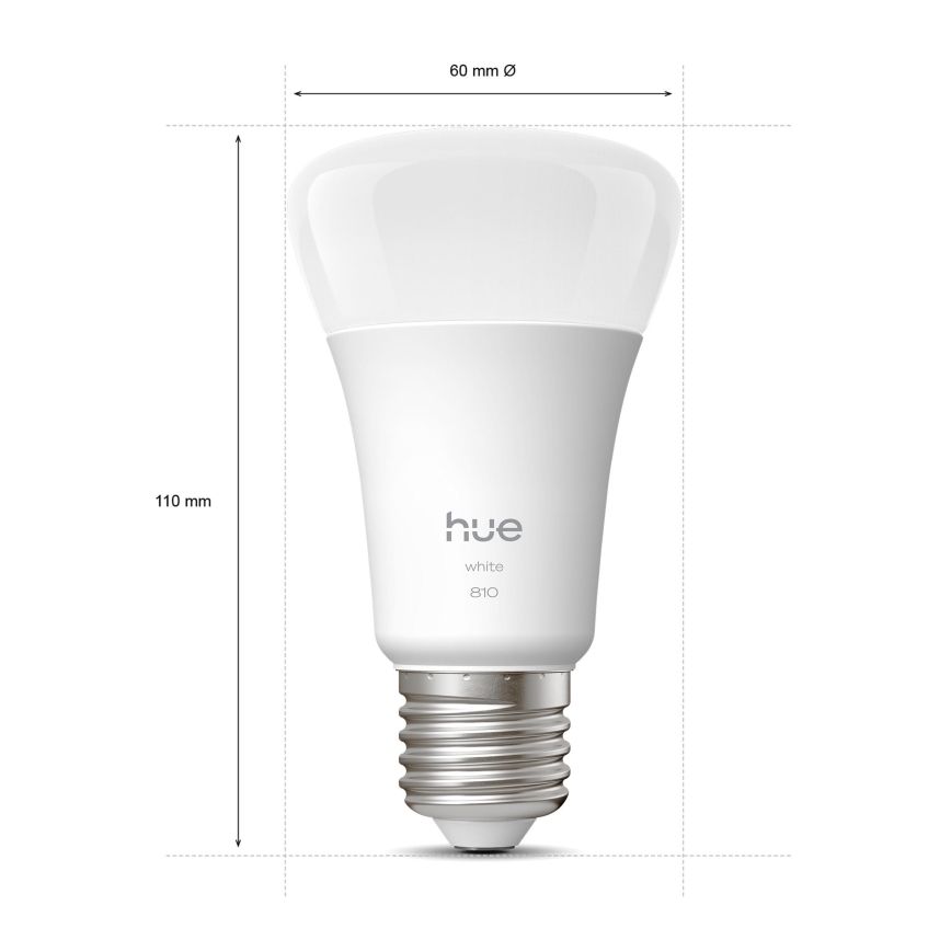 Pack de 2 lâmpadas LED reguláveis Philips Hue WHITE E27/7W/230V 2700K