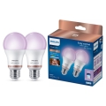 Pack de 2 Lâmpadas LED RGB Reguláveis Philips SMART A60 E27/12,5W/230V 2200-6500K