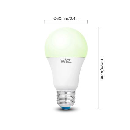 CONJUNTO 2x Lâmpadas LED RGBW dimerizáveis A60 E27/9W/230V 2200-6500K Wi-Fi + comando remoto - WiZ