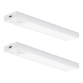 Pack de 2 Luminárias LED recarregáveis para móveis com sensor de movimento e sensor crepuscular VIRO LED/1W/3,7V 800 mAh 3000/4000/6500K 20 cm brancas