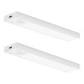 Pack de 2 luzes LED recarregáveis para móveis com sensor de movimento e sensor crepuscular VIRO LED/1W/3,7V 800 mAh 3000/4000/6500K 20 cm brancas