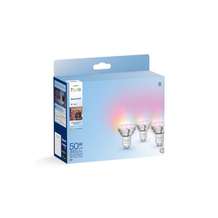 Conjunto com 3 lâmpadas LED dimerizáveis Philips Hue White And Color Ambiance Essential GU10/4,7W/230V 2200-6500K