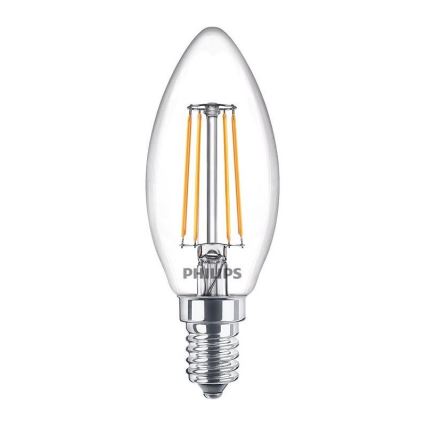 Pack de 3 lâmpadas LED Vintage Philips B35, soquete E14, 4,3 W, 230 V, 2700 K