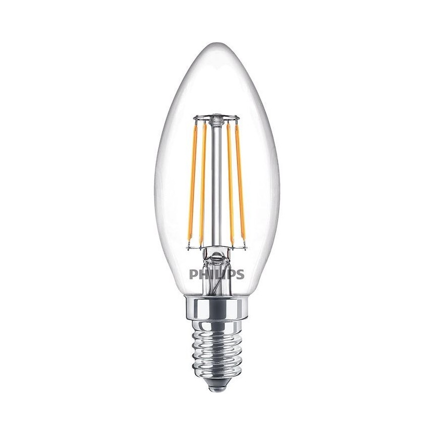 Pack de 3 lâmpadas LED Vintage Philips B35, soquete E14, 4,3 W, 230 V, 2700 K