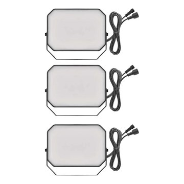 Pack de 3 refletores exteriores LED RGBIC dimerizáveis GoSmart LED/14W/230V 3000-6500K IP65 Wi-Fi Tuya