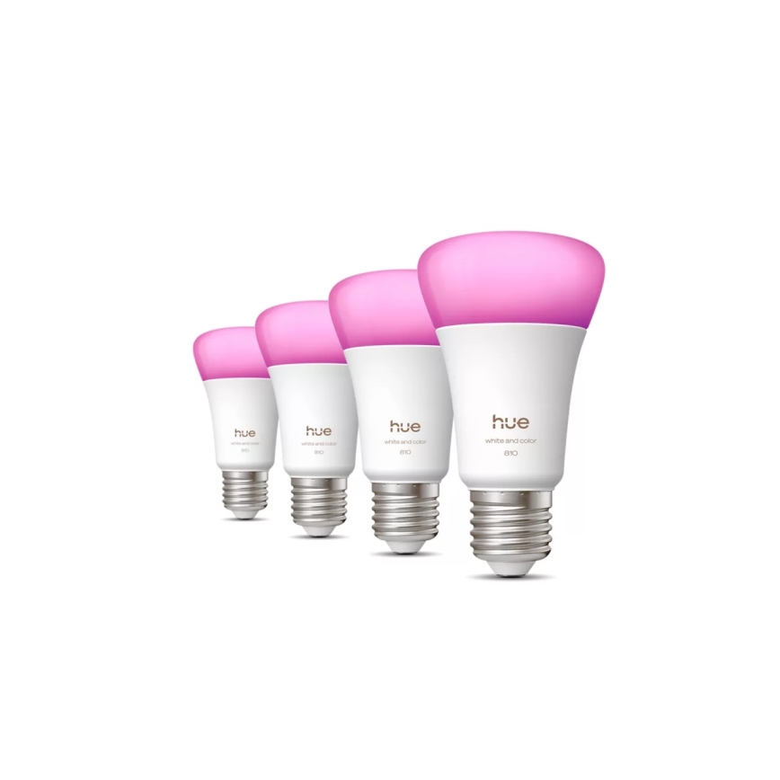 Pack de 4 lâmpadas LED reguláveis Philips Hue White and Color Ambiance E27/6W/230V 1000-20000K