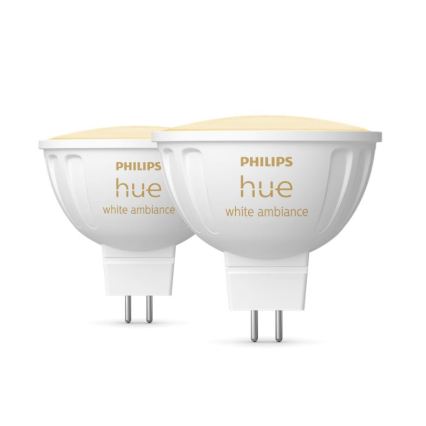 Conjunto de 4 lâmpadas LED reguláveis Philips Hue WHITE AMBIANCE GU5,3/MR16/5,1W/12V 2200-6500K