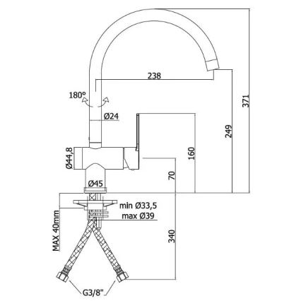 Paffoni - Bateria de cozinha RINGO cromado brilhante