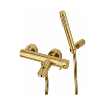 Paffoni - Conjunto de banheira com misturador LIGHT, dourado escovado