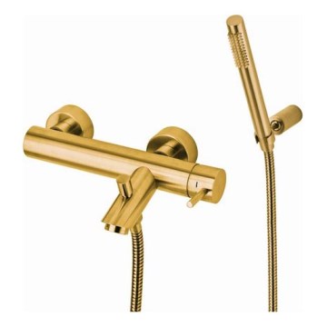 Paffoni - Conjunto de banheira LIGHT com misturador dourado escovado