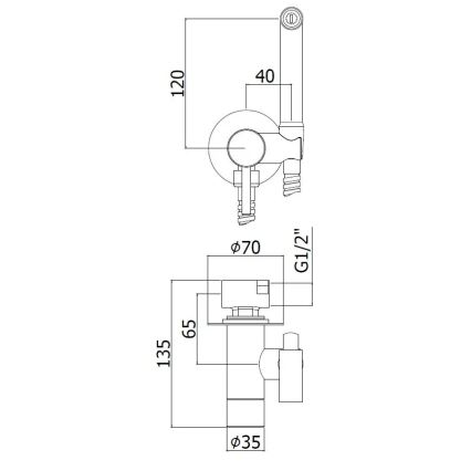 Paffoni - Conjunto de parede com ducha higiénica manual para instalação embutida RINGO WEST bronze