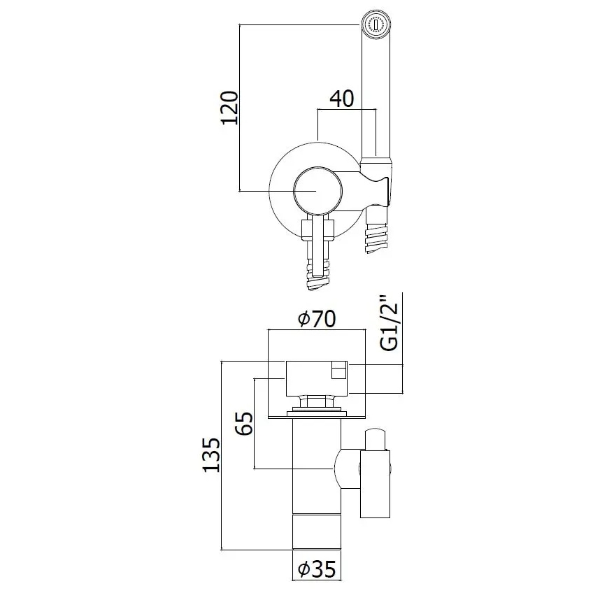 Paffoni - Conjunto de parede com ducha higiénica manual para instalação embutida RINGO WEST bronze